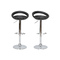 2 tabourets de bar / cuisine COMET revetement pvc noir image pub1