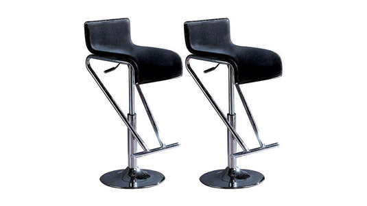 2 tabourets de bar / cuisine GLITTER ajustables  noirs image 1