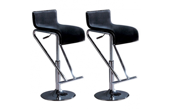 2 tabourets de bar / cuisine GLITTER ajustables  noirs