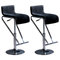 2 tabourets de bar / cuisine GLITTER ajustables  noirs image pub1