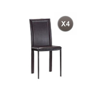 4 chaises de cuisine / salle &agrave; manger design LIFE marron  image pub1