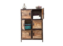 Armoire bois massif et m&eacute;tal industrielle INDUSTRIA