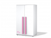 Armoire enfant rose et blanche MARCHANDE