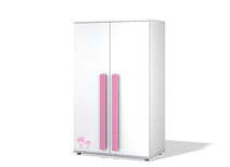 Armoire enfant rose et blanche MARCHANDE