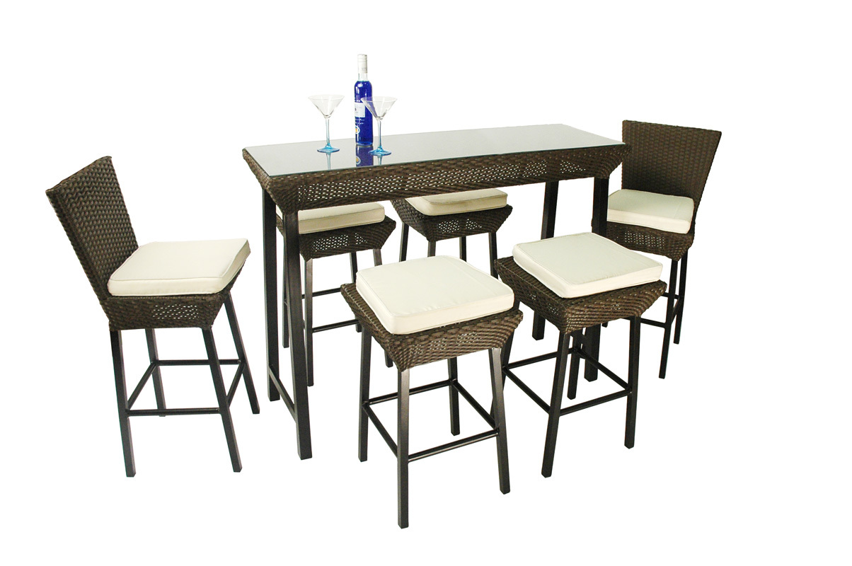 Bar de jardin r&eacute;sine tress&eacute;e CUBA