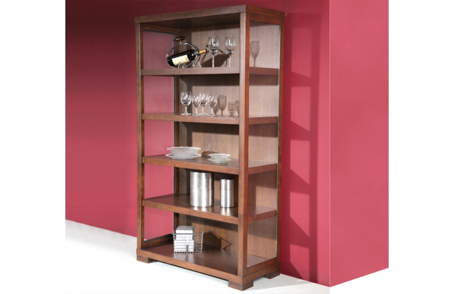 Biblioth&egrave;que en bois massif chocolat JAIRO