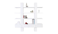 Biblioth&egrave;que &eacute;tag&egrave;re design laqu&eacute;e blanche NATHAN