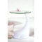 Bout de canap&eacute; / gu&eacute;ridon design COURBELLA - coloris blanc
