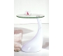 Bout de canap&eacute; / gu&eacute;ridon design COURBELLA - coloris blanc