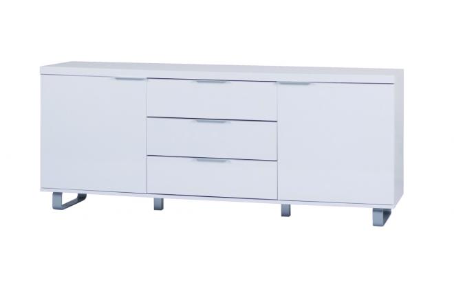 Buffet / bahut blanc  2 portes et 3 tiroirs LEA