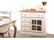 Buffet baroque blanc 1 porte SOFIA