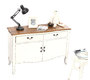 Buffet baroque blanc 2 portes 2 tiroirs ROSALA