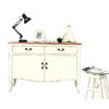 Buffet baroque blanc 2 portes 2 tiroirs ROSALA
