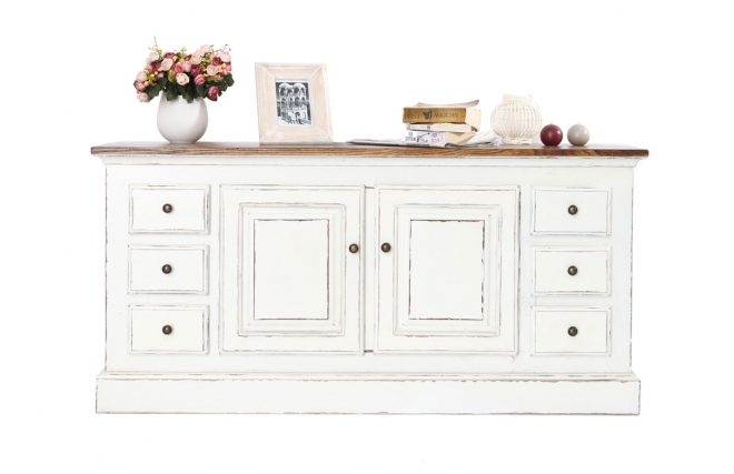 Buffet baroque blanc 2 portes SOFIA