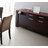Buffet bas 2 portes LAYTON ch&ecirc;ne malaisien - coloris wenge - verre rouge image pub1