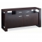 Buffet bas contemporain en ch&ecirc;ne massif weng&eacute; et verre tremp&eacute; marron Layton