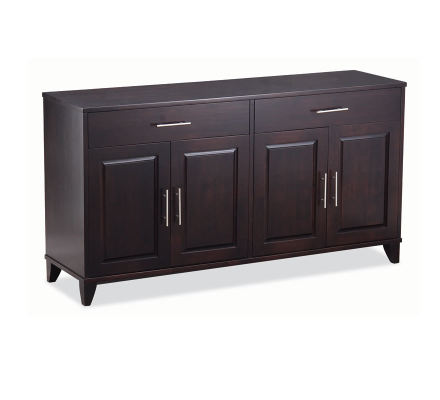 Buffet bas IRIS en ch&ecirc;ne malaisien - 4 portes, 2 tiroirs, coloris wenge image 1