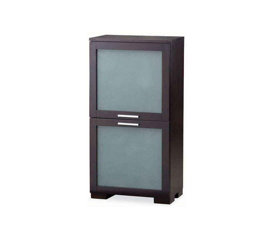 Buffet bas ISA 2 portes Verre D&eacute;poli - ch&ecirc;ne - coloris wenge image 1