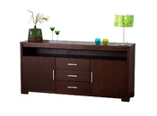 Buffet bas JAIRO 2 portes, 3 tiroirs - chene - coloris chocolat
