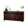Buffet bas JAIRO 2 portes, 3 tiroirs - chene - coloris chocolat