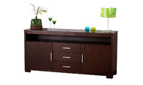 Buffet bas JAIRO 2 portes, 3 tiroirs - chene - coloris chocolat