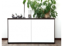 Buffet design chocolat et blanc laqu&eacute; SYMBIOSIS