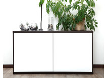 Buffet design chocolat et blanc laqu&eacute; SYMBIOSIS