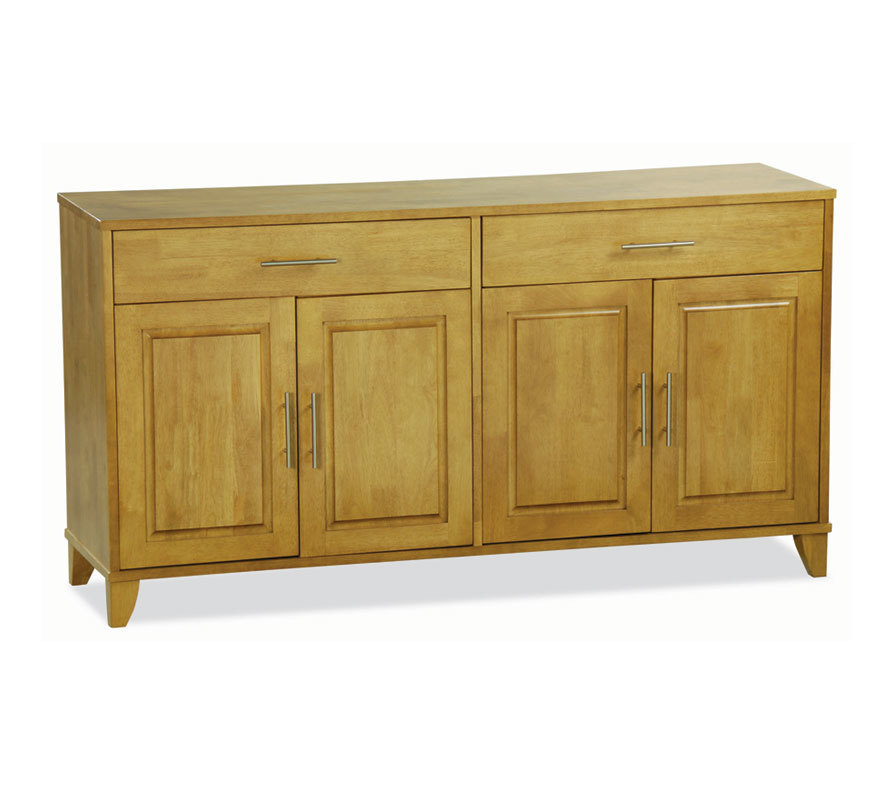 Buffet IRIS en ch&ecirc;ne malaisien - 4 portes, 2 tiroirs, coloris ch&ecirc;ne clair
