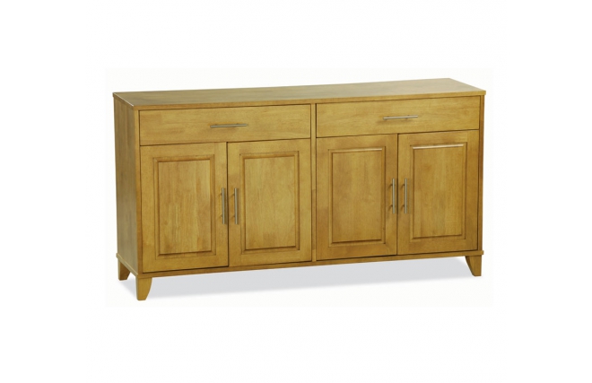 Buffet IRIS en ch&ecirc;ne malaisien - 4 portes, 2 tiroirs, coloris ch&ecirc;ne clair