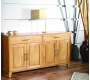 Buffet IRIS en ch&ecirc;ne malaisien - 4 portes, 2 tiroirs, coloris ch&ecirc;ne clair