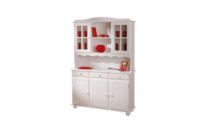 Buffet vaisselier 3 portes pin blanc MADALENA