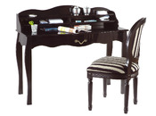 Bureau baroque noir 1 tiroir Louisa