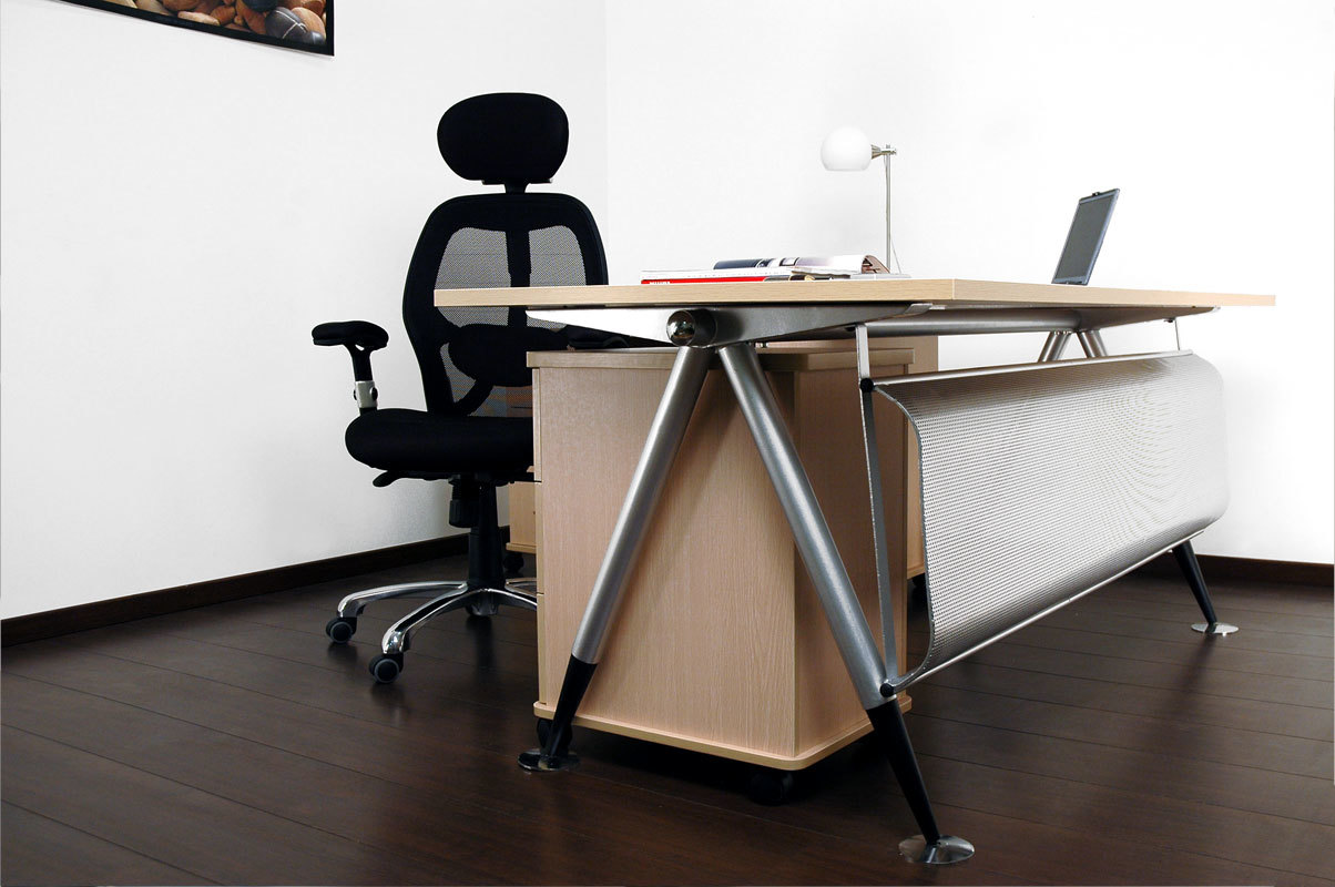 Bureau de direction Ariane caisson 3 tiroirs et meuble de rangement