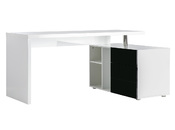 Bureau design blanc et noir laqu&eacute; amovible MAXI