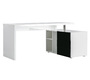 Bureau design blanc et noir laqu&eacute; amovible MAXI