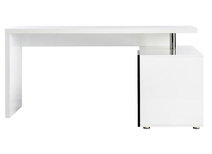 Bureau design blanc et noir laqu&eacute; amovible MAXI