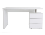 Bureau design blanc laqu&eacute; 3 tiroirs CALIX