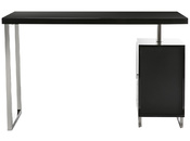 Bureau design laqu&eacute; noir 2 tiroirs LEXI