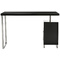 Bureau design laqu&eacute; noir 2 tiroirs LEXI