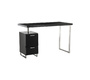 Bureau design laqu&eacute; noir 2 tiroirs LEXI