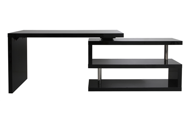 Bureau design noir laqu&eacute; amovible MAX