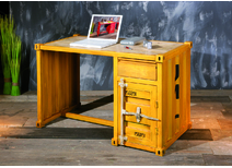 Bureau industriel m&eacute;tal jaune CARGO