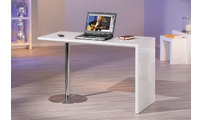 Bureau/table d'appoint design blanc chrom&eacute; PAXY