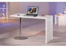 Bureau/table d'appoint design blanc chrom&eacute; PAXY