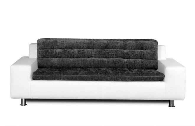 Canap&eacute; 2-3 places design gris et blanc KINLEY