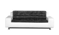 Canap&eacute; 2-3 places design gris et blanc KINLEY