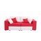 Canap&eacute; 2 places coton modulable rouge et blanc accoudoirs larges UP TO YOU