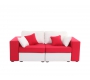 Canap&eacute; 2 places coton modulable rouge et blanc accoudoirs larges UP TO YOU