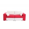 Canap&eacute; 2 places coton modulable rouge et blanc accoudoirs larges UP TO YOU