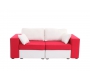 Canap&eacute; 2 places coton modulable rouge et blanc accoudoirs larges UP TO YOU